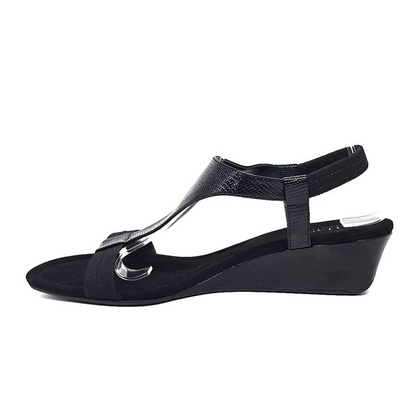 Alfani Vacanzaa Step 'N Flex Wedge Black Sandals Women's Size 10M - Picture 5 of 12